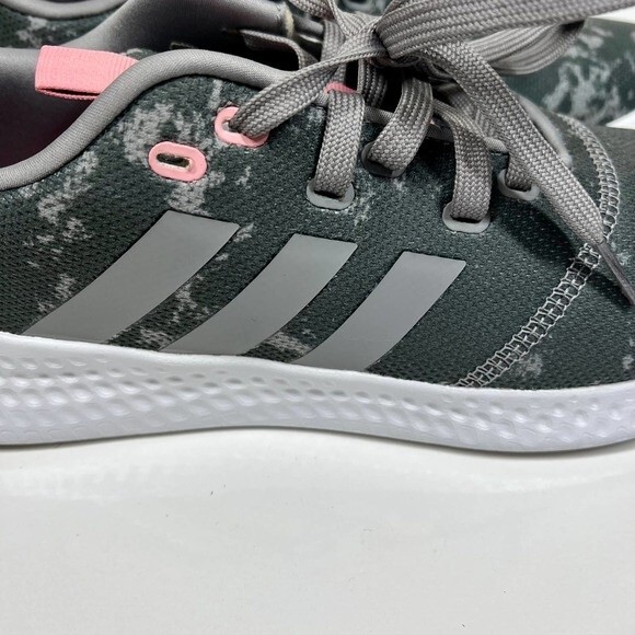 Adidas Cloudfoam PureMotion Women's Athletic Running Sneaker Camo Gray-Pink 11 - Picture 9 of 14